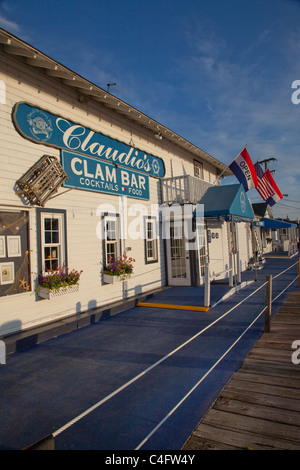 Claudios Muschel Bar in Greenport New York Stockfoto