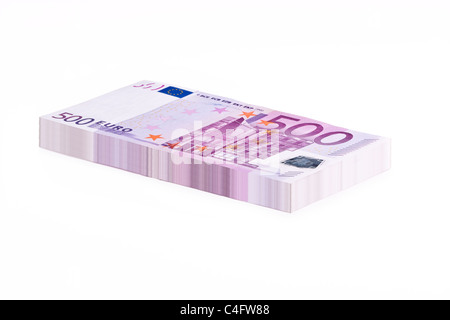 Ein Stapel von 500 Euro Banknoten Stockfoto