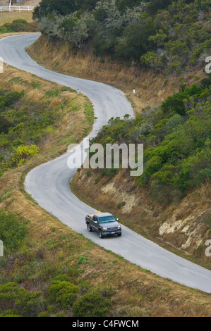 Verdrehen der Kurven auf der Landstraße in der Nähe von San Gregorio, San Mateo County, Kalifornien Stockfoto