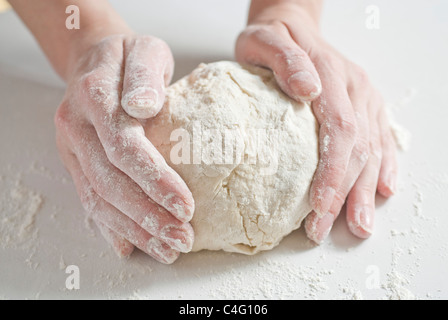 Kneten, Teig, Ball, Bäcker, Backen Stockfoto