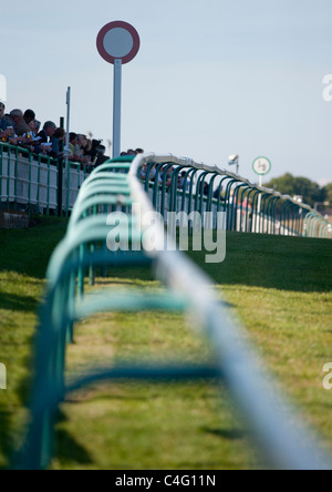 Winning Post bei Brighton Rennbahn, Sussex, UK Stockfoto