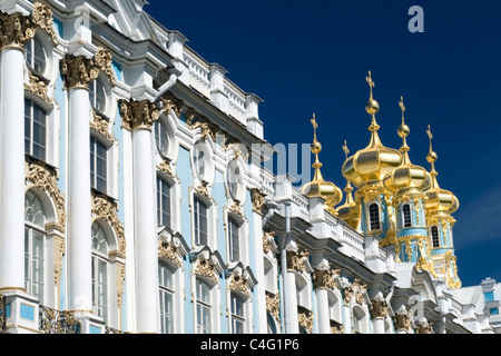 Russland, St. Petersburg, Barock-Katharinenpalast erbaut 1721 verwandelt Zarin Elisabeth Puschkin Tsarskoe Selo Stockfoto