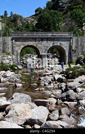 Arado-Fluss, Peneda Geres Nationalpark Portugal Stockfoto