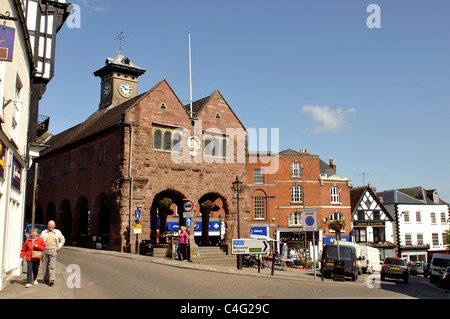 Markt, Haus und Marktplatz, Ross-on-Wye, Herefordshire, England, UK Stockfoto