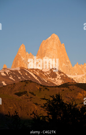 Sunrise-Fitz-Roy-massiv, Parque Nacional Los Glaciares, Patagonien, Argentinien Stockfoto