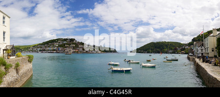 Panorama-Foto von Dart River Mündung von Bayard Cove Dartmouth South Devon England UK GB britischen Inseln Stockfoto