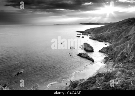 Blick auf Freathy Strand Whitsand Bay Cornwall UK Stockfoto