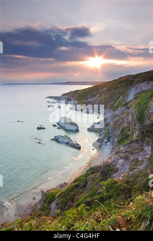 Blick auf Freathy Strand Whitsand Bay Cornwall UK Stockfoto