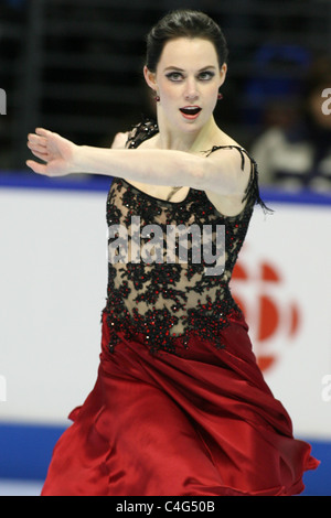 2010 treten an 2010 BMO Skate Canada Olympic, kanadischen und Eistanz-Weltmeister, Kanadas Tessa Virtue und Scott Moir. Stockfoto