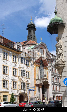 Eingang zur Asam-Kirche in München, Bayern, Deutschland Stockfoto