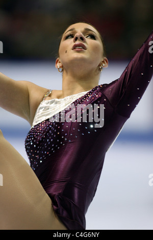 Izabel Valiquette konkurriert bei der 2010 BMO kanadischen Figure Skating Championships in London, Ontario, Kanada. Stockfoto