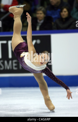 Izabel Valiquette konkurriert bei der 2010 BMO kanadischen Figure Skating Championships in London, Ontario, Kanada. Stockfoto