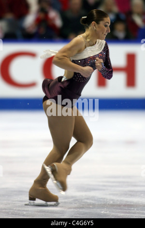 Izabel Valiquette konkurriert bei der 2010 BMO kanadischen Figure Skating Championships in London, Ontario, Kanada. Stockfoto