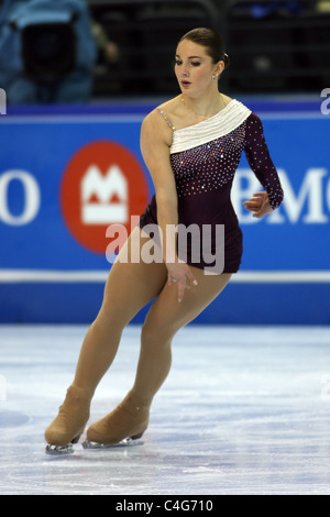 Izabel Valiquette konkurriert bei der 2010 BMO kanadischen Figure Skating Championships in London, Ontario, Kanada. Stockfoto