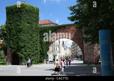 Richtung Osten Blick auf dem Sendlinger Tor, München, Bayern, Deutschland Stockfoto