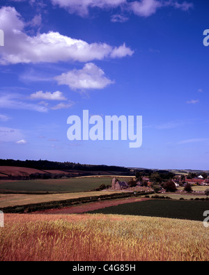 Das Dorf Branxton und St. Pauls-Kirche in der Nähe von Flodden Field Northumberland, England Stockfoto