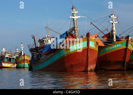 Boote auf dem Fluss bei My Tho, Mekong-Delta, Vietnam Stockfoto