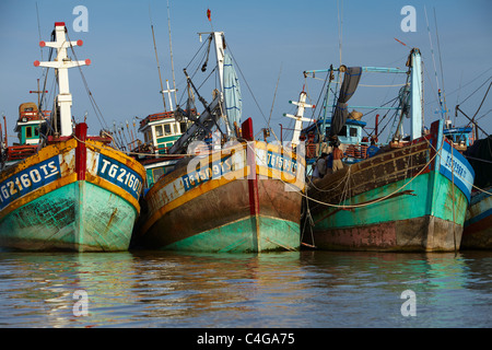 Boote auf dem Fluss bei My Tho, Mekong-Delta, Vietnam Stockfoto