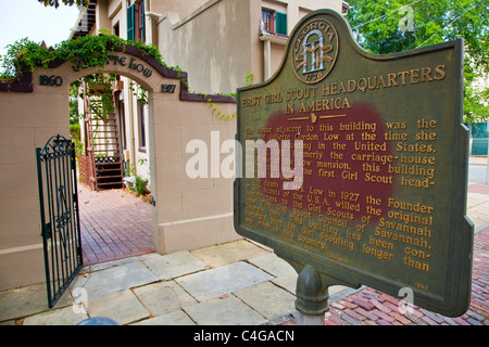 Erste Pfadfinderin Sitz in Amerika, Savannah, Georgia Stockfoto