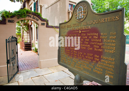 Erste Pfadfinderin Sitz in Amerika, Savannah, Georgia Stockfoto