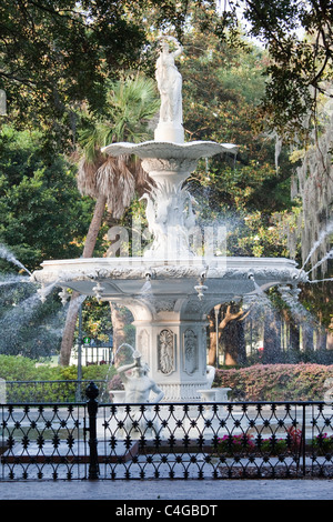 Brunnen im Forsyth Park, Savannah, Georgia Stockfoto