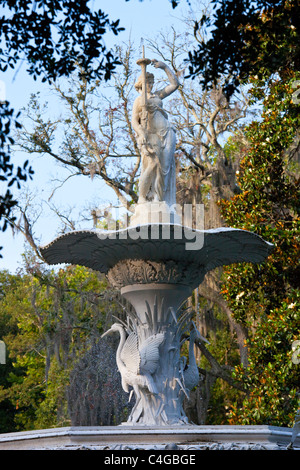Brunnen im Forsyth Park, Savannah, Georgia Stockfoto