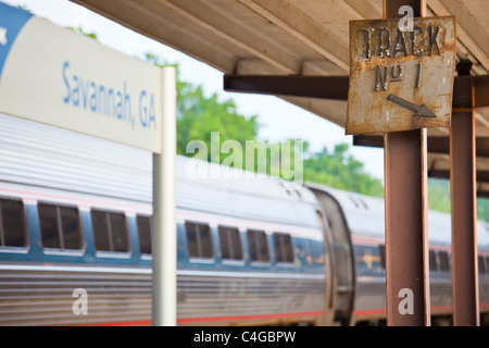 Amtrak-Bahnhof in Savannah, Georgia Stockfoto