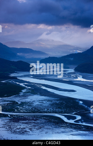 Morgendämmerung über der Mawddach Mündung, Snowdonia, Wales Stockfoto