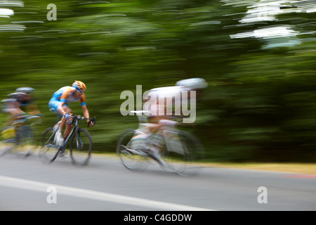 die Tour de France durchläuft nr Revel, Midi-Pyrenäen, Languedoc-Roussillon, Frankreich Stockfoto