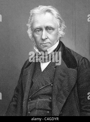 Thomas Babington Macaulay, 1. Baron Macaulay (1800-1859) auf 1800 s Gravur. Britischer Dichter, Historiker und Politiker der Whig. Stockfoto