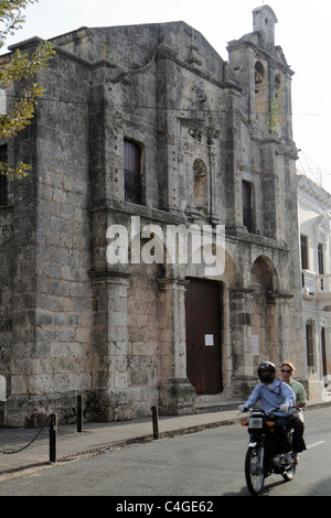 Santo Domingo Dominikanische Republik, Ciudad Colonial, historisches Viertel, Calle Padre Billini, Iglesia Regina de la Angelorum, katholische Kirche, 1537, Fassade, Kolo Stockfoto