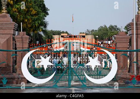 Pakistan - Punjab - Wagah - Tore der Grenze zwischen Pakistan und Indien Stockfoto