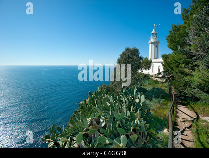 Leuchtturm am Cap De La Nau, Javea, Costa Blanca, Spanien Stockfoto