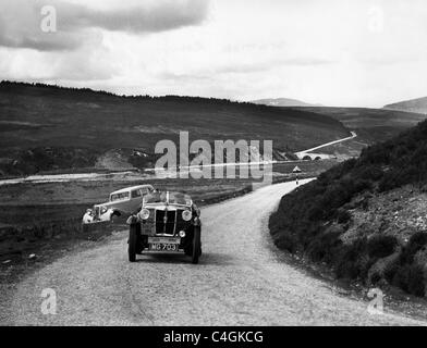 MG M-Type Midget auf 1936 Scottish Rally 1 / 5. Juni Korvettenkapitän GMD Maltby BRU 3931 Stockfoto