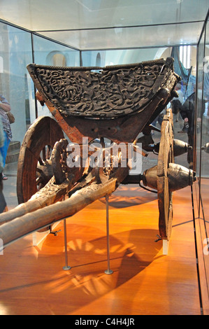 Alter Holzwagen, Wikingerschiffmuseum, Bygdøynesveien, Bygdøy Halbinsel, Oslo, Region Østlandet, Norwegen Stockfoto