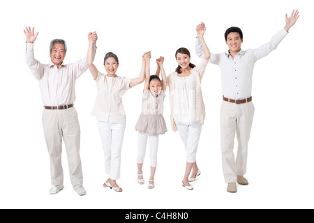 Multi-Generations Familienglück, Studioaufnahme Stockfoto