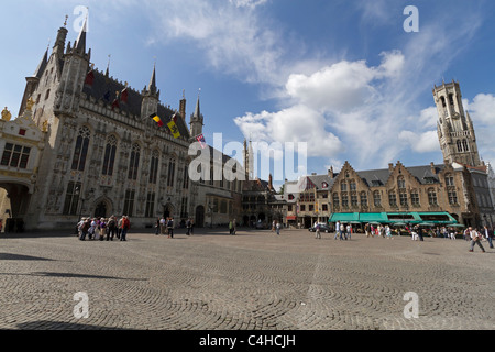 Burgplatz, Brügge, Belgien. De Burg ist das historische Zentrum der Stadt und der Sitz der Regierung. Stockfoto