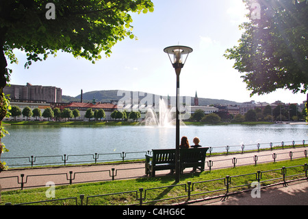 Lille Lungegårdsvannet See, Bergen, Hordaland County, Region Vestlandet, Norwegen Stockfoto