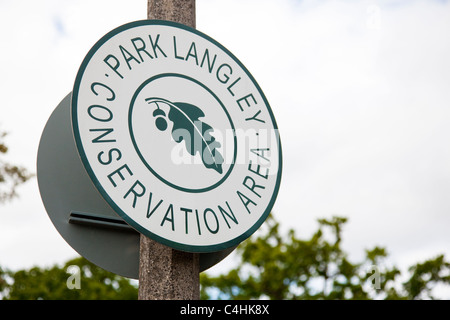 Zeichen, Park Langley Conservation Area, Bromley, Kent, UK Stockfoto