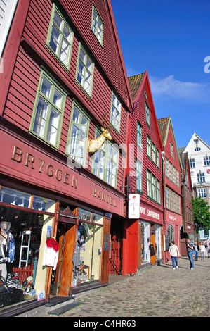 Holzlager des 18. Jahrhunderts, Bryggen, Bergen, Hordaland, Norwegen, Bergen, Hordaland County, Vestlandet Region, Norwegen Stockfoto