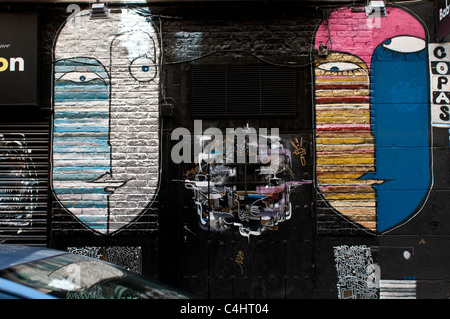 Street-Art, Malasaña, Madrid, Spanien Stockfoto