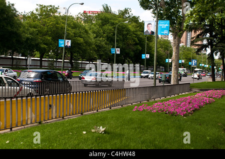 Paseo de Recoletos, Madrid, Spanien Stockfoto