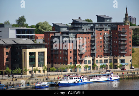 Blick auf Fluss Tyne von Gateshead, Tyne and Wear, England, Vereinigtes Königreich Stockfoto