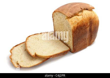 Hausgemachtes Brot, isoliert auf weiss Stockfoto