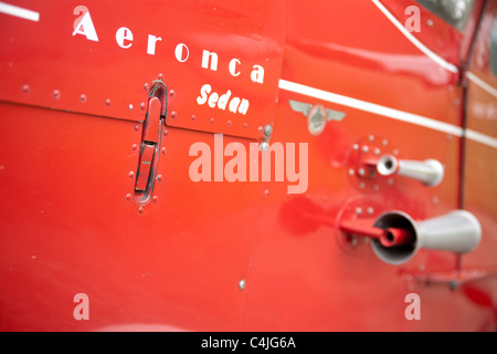 Aeronca Sedan Red Light Aircraft Flugzeug Stockfoto