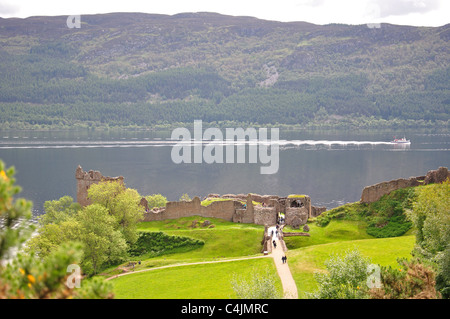 Urquhart Castle am Loch Ness, Schottisches Hochland, Schottland, Vereinigtes Königreich Stockfoto