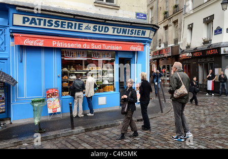 Konditorei du Sud Tunisien auf der Rue De La Harpe im Quartier Latin von Paris, Frankreich. Stockfoto