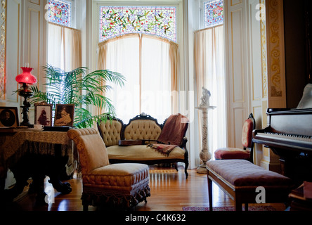 Die Innenräume der Craigdarroch Castle in Victoria, British Columbia, ist einem historischen, viktorianischen Châteauesque Herrenhaus. Stockfoto