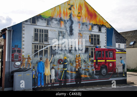 Wandbild, High Street, Invergordon, Highland, Schottland, Vereinigtes Königreich Stockfoto