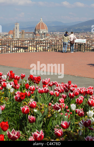 Florenz, gesehen vom Piazzale Michelangelo, Florenz, Italien Stockfoto